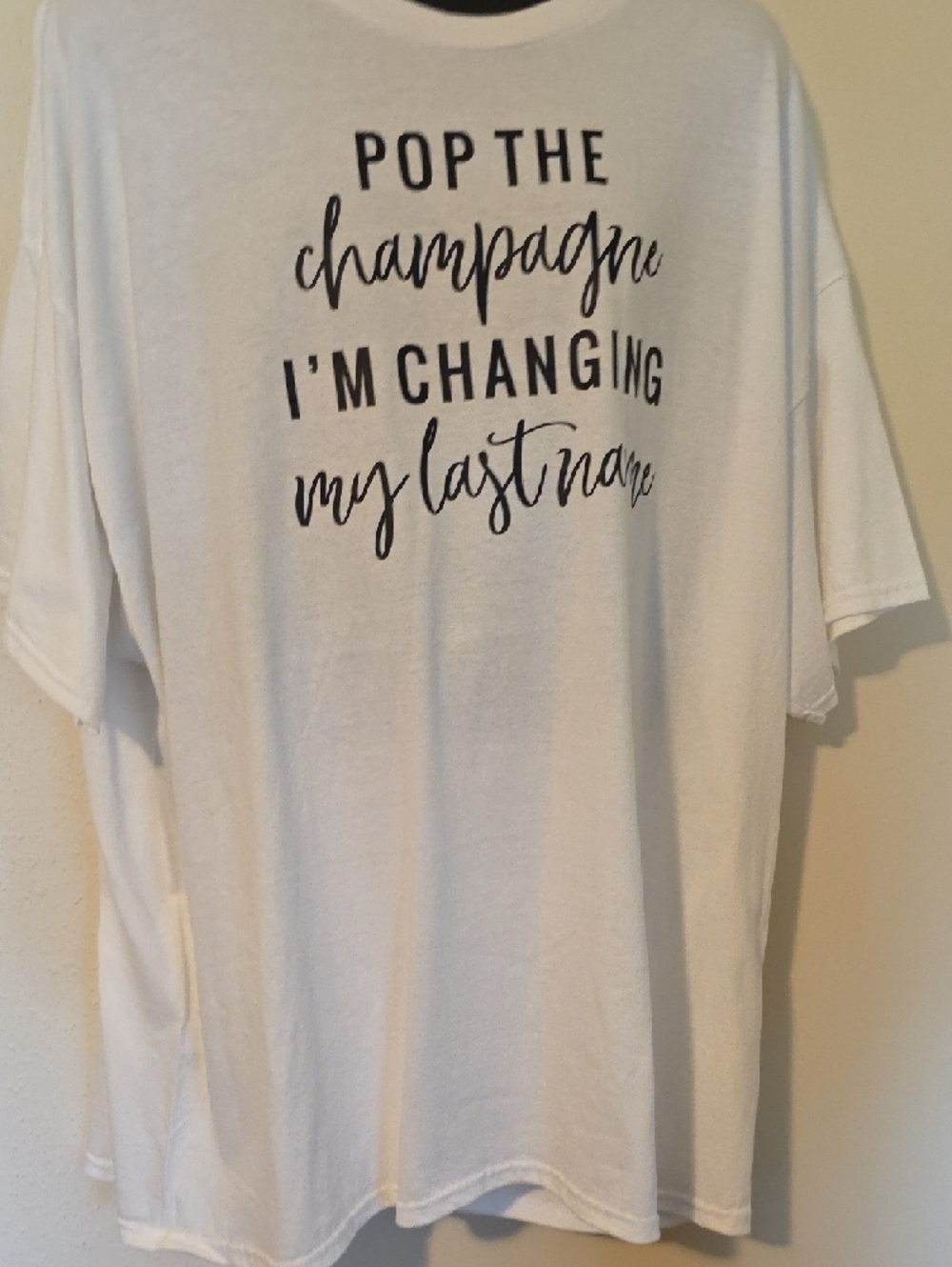 White Graphic Tee "Pop the Champagne" - Picture 7 of 7